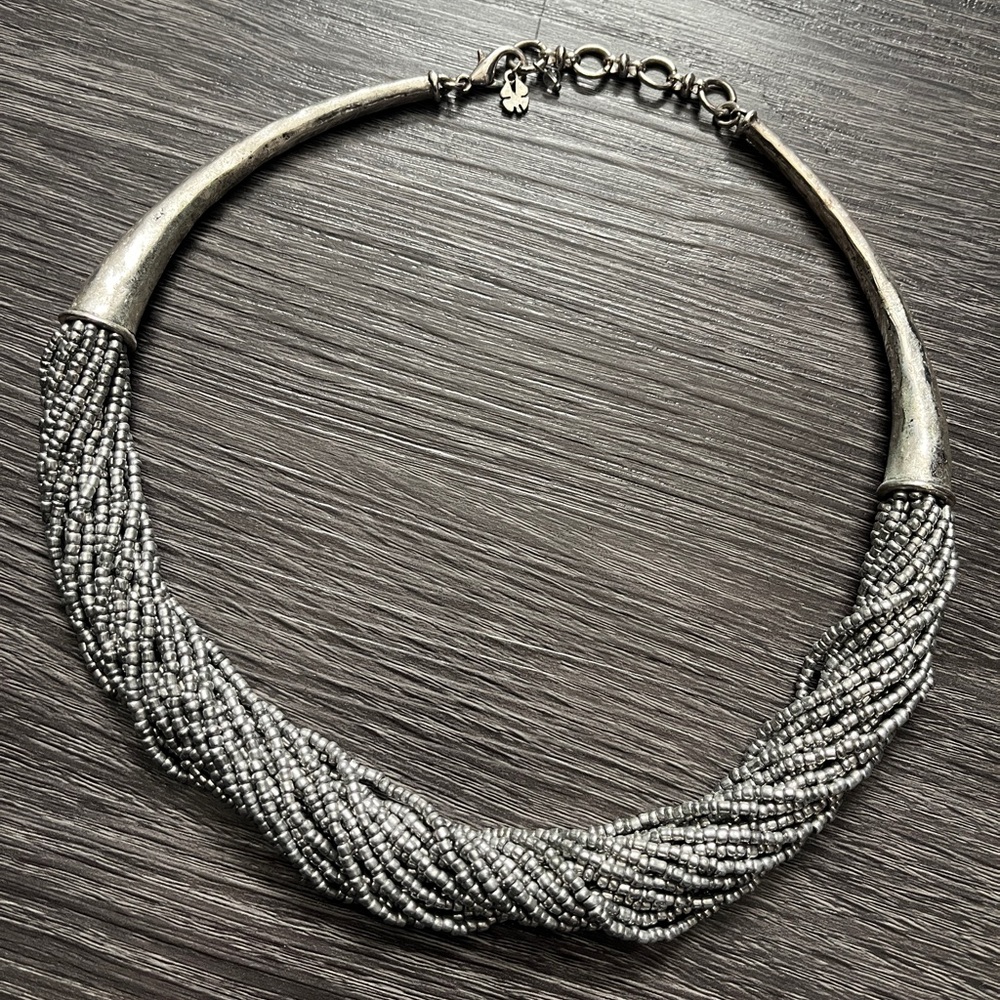 Lucky Brand Silver Beaded Necklace